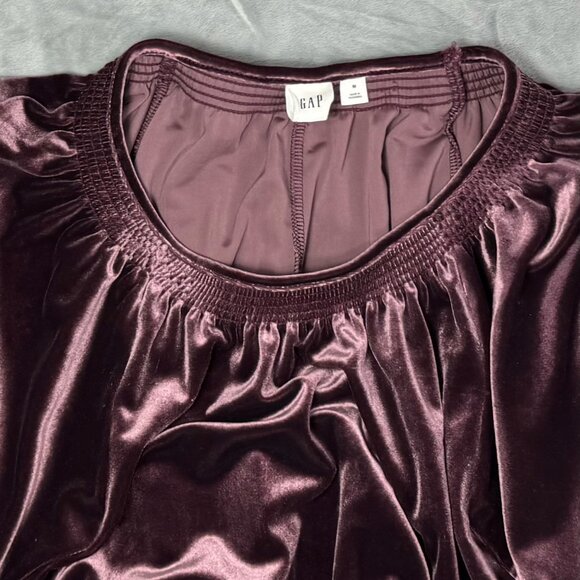 GAP Plum Velvet Knee-Length Dress - Picture 4 of 6